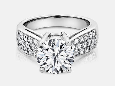 Samantha style diamond engagement ring set with 0.75 carats of side diamonds.  Center stone sold separate.  $3500.00