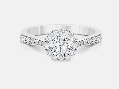 The Moriah style engagement set with 46 round brilliant cut diamonds totaling 0.50 carats.  Center stone sold separate.  $2450.00