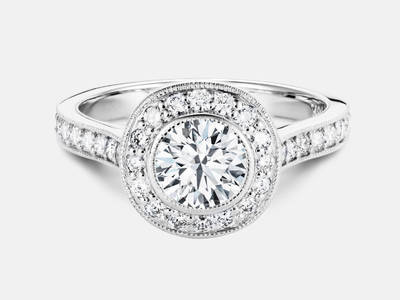 Henley style diamond engagement ring set with 0.50 carats of side diamonds. This ring can be custom made for any shape center diamond.  Center stone sold separate.  $3360.00